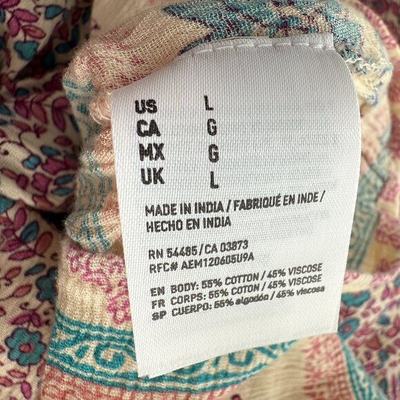 American Eagle Floral Romper Shorts Sleeveless Large Relaxed Fit Cotton &Viscose - Picture 8 of 16